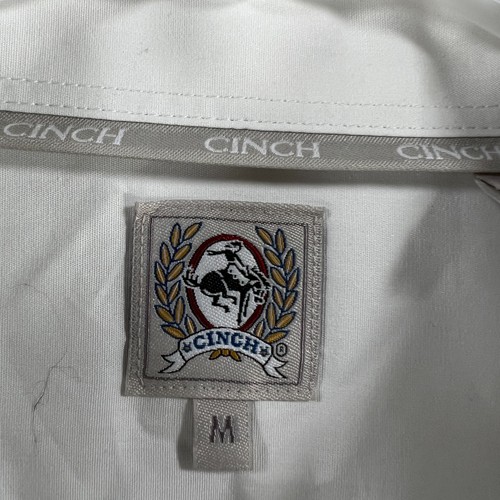 Cinch Shirt Mens Medium White Long Sleeve Button Down Western Ranch Rodeo New - Picture 2 of 16