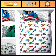 Kids Cartoon Bedding Set - Ultra-Soft Twin Sheets  Pillowcase - Avengers Design