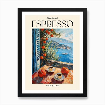 Padua Espresso Made In Italy 4 Post Framed Wall Art Poster Canvas Print Picture