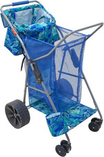 Tommy Bahama Wonder Wheeler Deluxe Folding Beach Cart, Portable Caddy for Towels