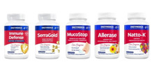 Enzymedica Allerase Immune Defense Extra Strength MucoStop SerraGold Natto K