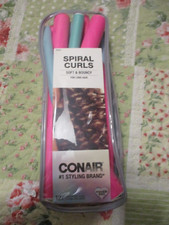 Conair ASSORTED SIZES 12 Pieces Spiral Rollers Curls For Long Hair  FREE SHIP 