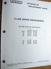 Hobart C-Line Dishwashers Electric Booster Heater Catalog Of Replacement Parts