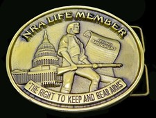 NRA Life Member National Rifle Association Guns Firearms Vintage Belt Buckle