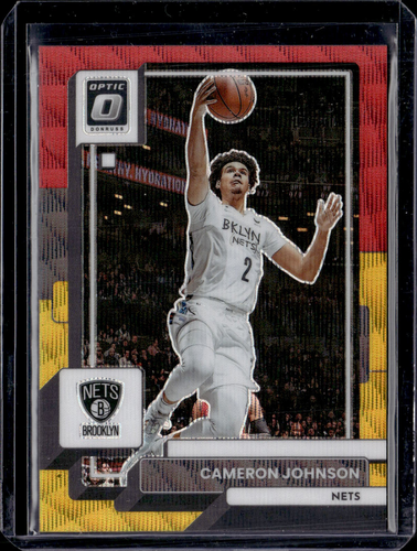 2022-23 Donruss Optic #131 Cameron Johnson Red & Gold Wave /99 Nets NM-MINT++