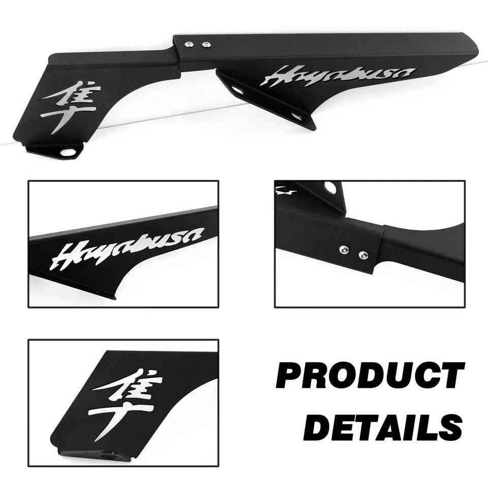 Black Stainless Steel Chain Guard For Suzuki Hayabusa GSX1300R 1999-2022 2019 - Image 3 of 4