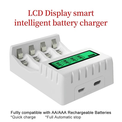 LCD AA AAA Battery Charger USB 4 Slot Smart Fast Intelligent Charge NiMH NiCd UK - Picture 8 of 15