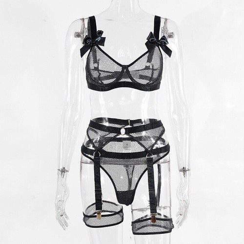 Womens Sexy Lingerie Hollow Out Sleepwear Nightwear Babydoll Underwear Bra Sets - Picture 11 of 63