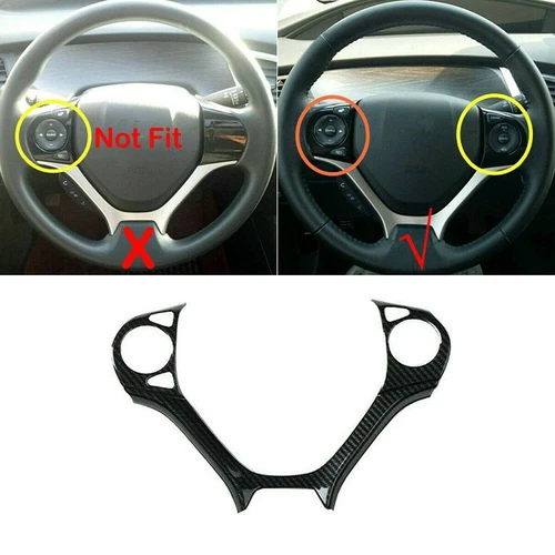 Cubierta/ajuste del cuadro del volante estilo fibra de carbono para Honda Civic 2012-2015 1x - Imagen 3 de 10