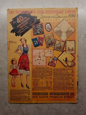 1939 Frederick Herrschner Co. 40th Anniv Mail Order Company Catalog - 32 Pages