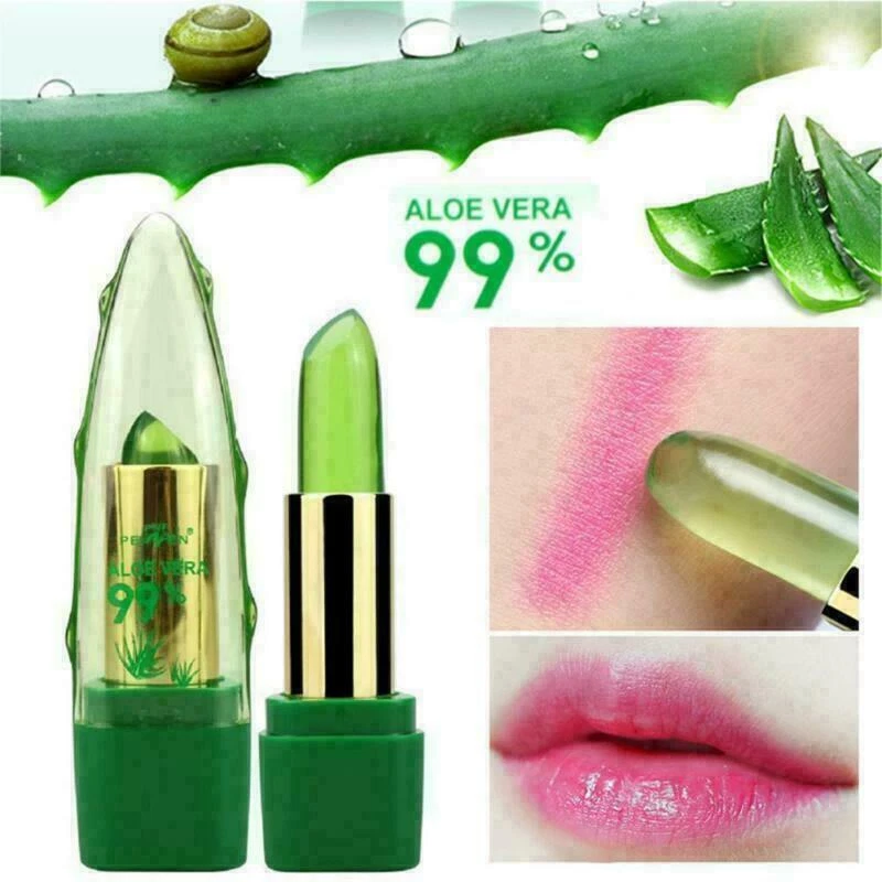 2X Aloe Vera Lipstick Lip Balm Color Mood Changing Long Lasting Moisturizing New