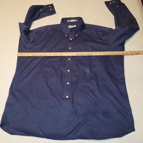Cutter And Buck Blue LS Embroidered Palm Tree Oriental Men's Dress Shirt 2XT - Picture 8 of 10