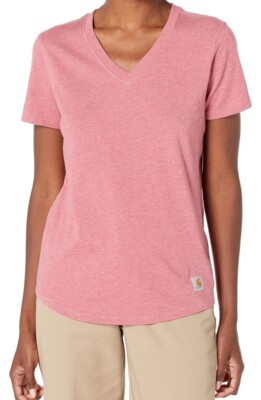 Carhartt Women's Relaxed Fit Midweight Short Sleeve V Neck T-Shirt