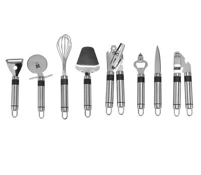 BAMBELAA! 9 tlg Kochset Kochzubehör Küchenhelfer Küchenbesteck Küchenutensilien Edelstahl