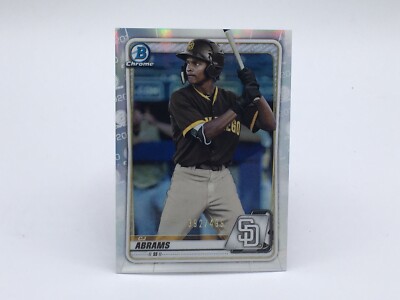 2020 Bowman Chrome Prospects Refractor CJ Abrams /499 BCP-62.  A1C