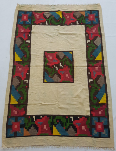 Vintage Handmade Traditional Beautiful Romanian Floor Rug Carpet 192x133 cm