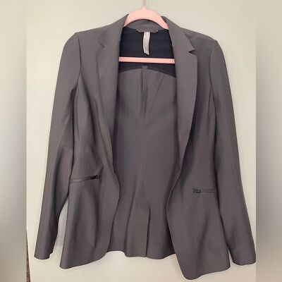 Athleta SIZE Cosmic Blazer Jacket Gray Fitted Travel Women’s Button  Closure