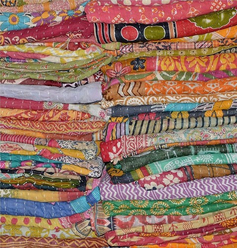 Wholesale Lot Indian Vintage Reversible Kantha Quilt PCS Blanket Assorted Design - Picture 8 of 8
