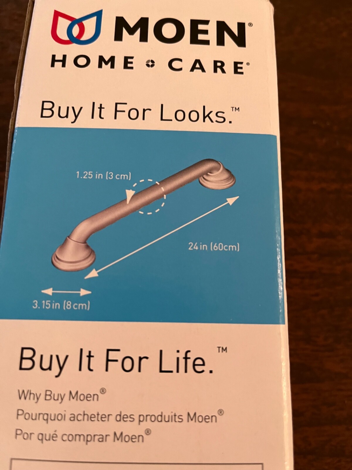 Moen Designer Elite 24" x 1-1/4" Stainless Steel Grab Bar Brushed Nickel NIB