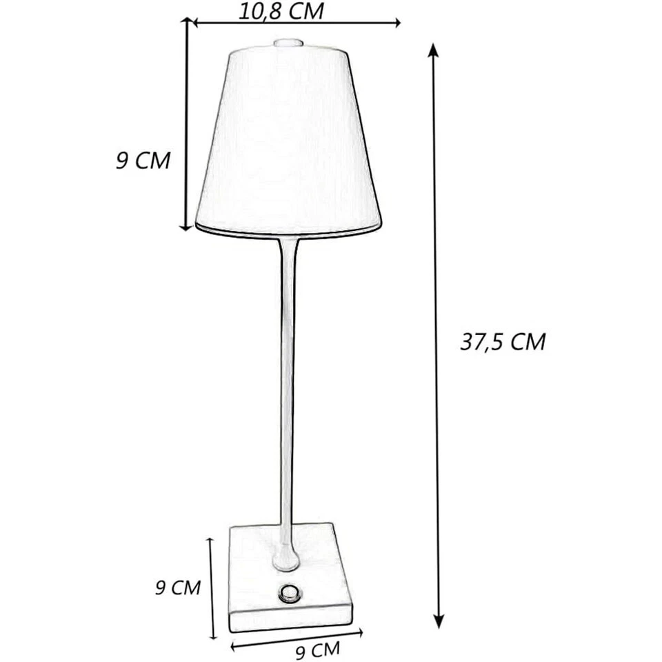 Lampada bistrot touch da tavolo led ricaricabile usb 3 colorazione luce - Immagine 2 di 2