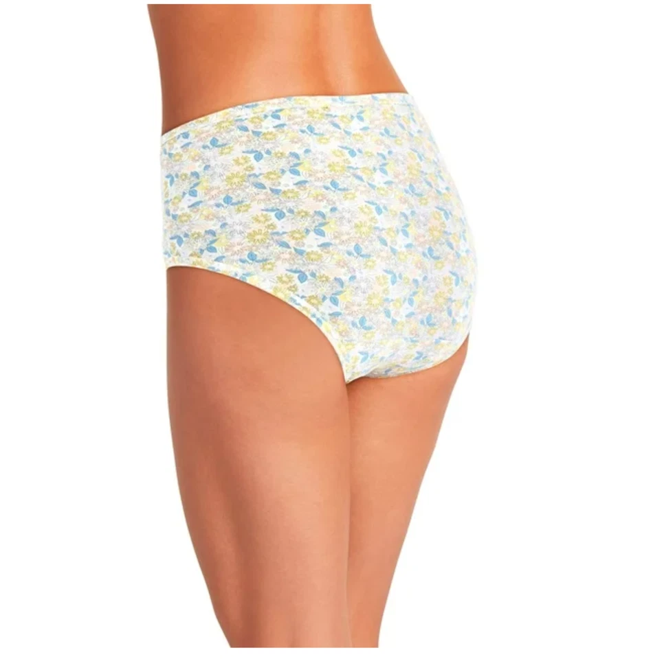 Women's Jockey 3-Pack Briefs (Yellow Blue) 100% Cotton Comfort Classic Underwear - Image 4 of 4