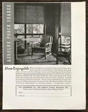 1939 Aeroshade Waukesha WI Print Ad Aerolux Porch Shades How Enjoyable