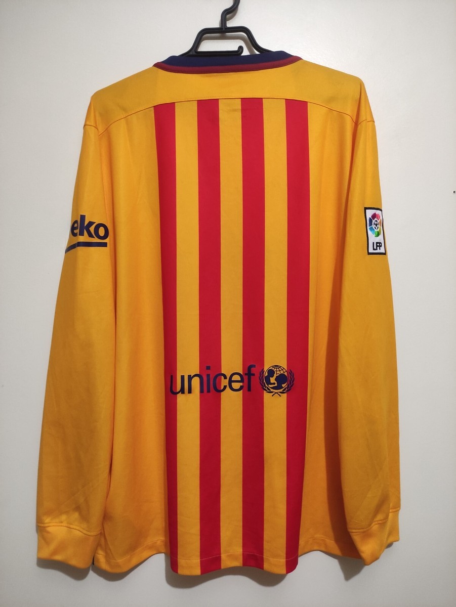 Barcelona 2015 2016 Away Shirt Nike Soccer Jersey LS Football
