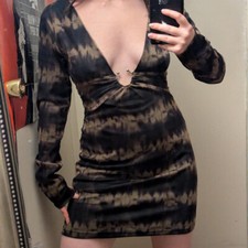 Zara Lowcut Khaki Mini Dress