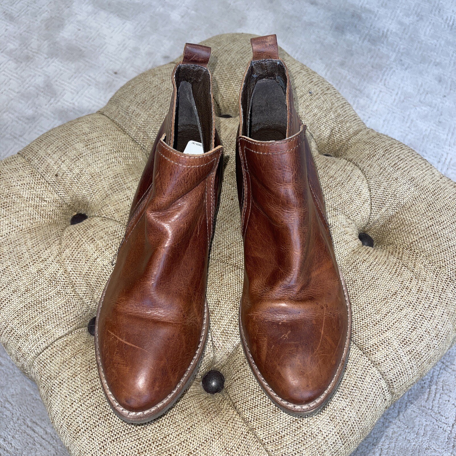 Matisse Brown Leather Booties Sz 8 Boots Distressed Yellowstone Boho Brazil Prep