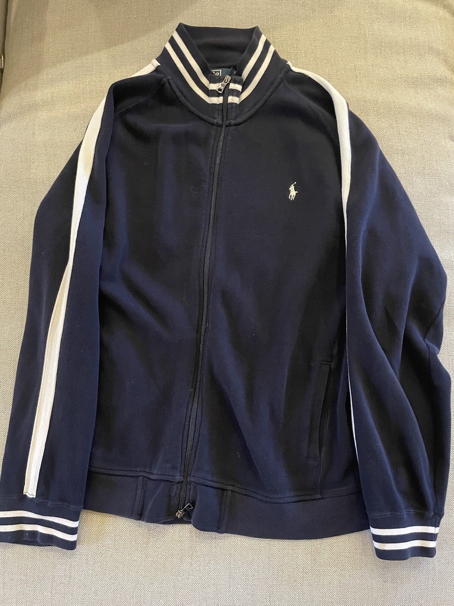Polo Ralph Lauren Vintage Lo Sleeve Stripe Full Zip Navy Polo Ralph Lauren Vintage Lo Sleeve Stripe Full Zip Navy