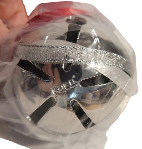 Klikel Shiny Silvertone Holly Sleigh Bell Ornament 2022 3” Tarnish Free NIB - Picture 6 of 19