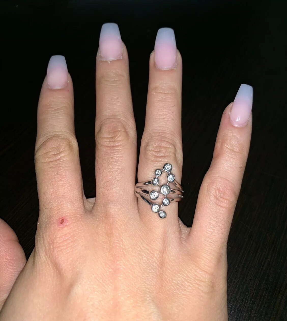 Sterling Silver Multi Stone Cz  Statement Ring Si… - image 2