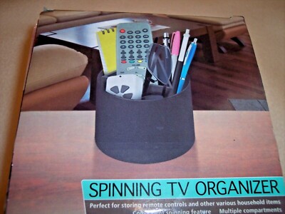 TV Organizer, Multiple Compartments, 5.5''L x 6''W x 6''H Spinner