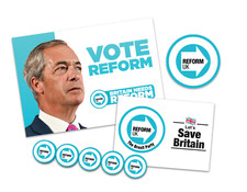Reform UK Party 2025 Posters Correx Stickers A4 A3  Election Nigel Farage