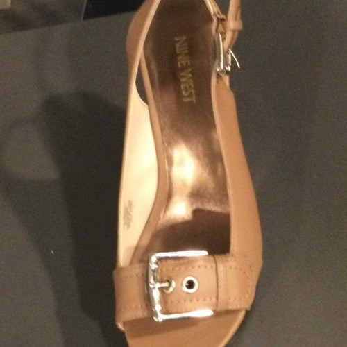 NWOT Nine West buckle peep toe wedges Women size 8 - Picture 7 of 12