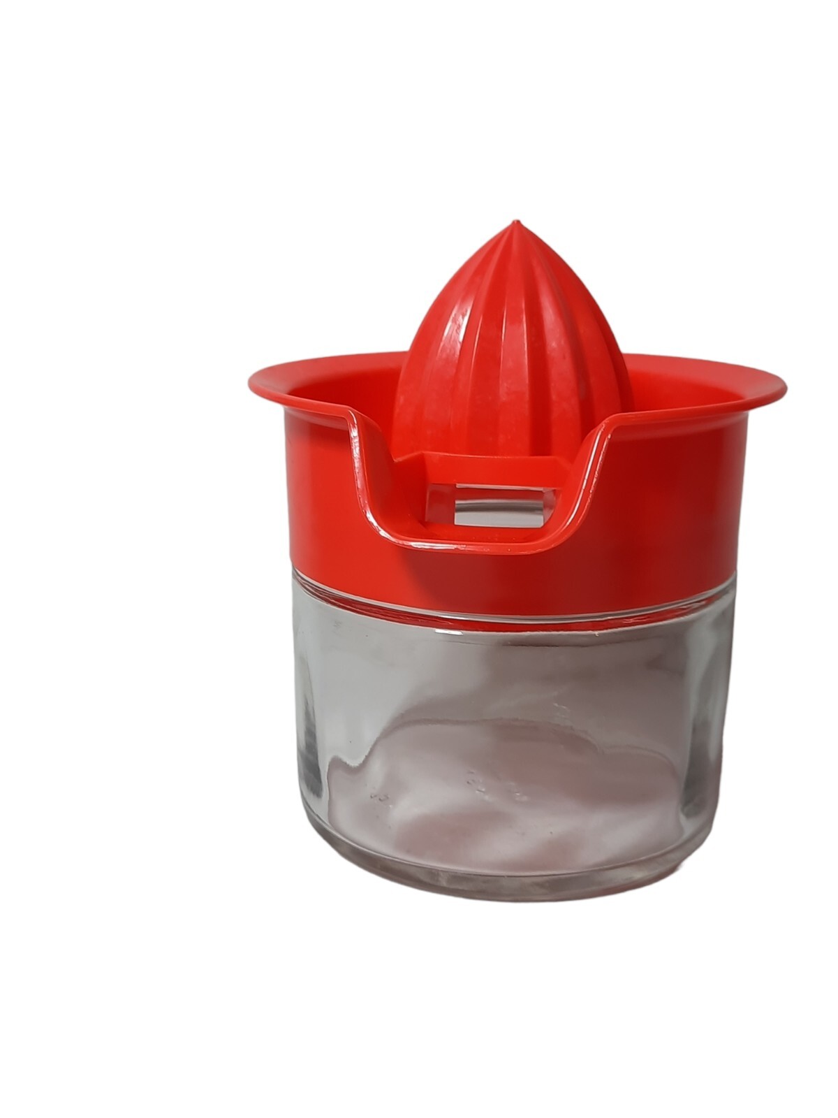 Vintage Gemco Citrus Lemon Juicer Glass Jar Screw On Plastic Lid Built