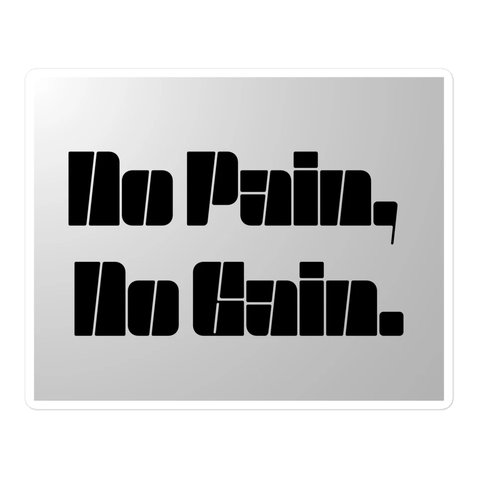 Pegatina Cita Motivacional No Pain No Gain - Inspiración de Vida Foto 4 de 4