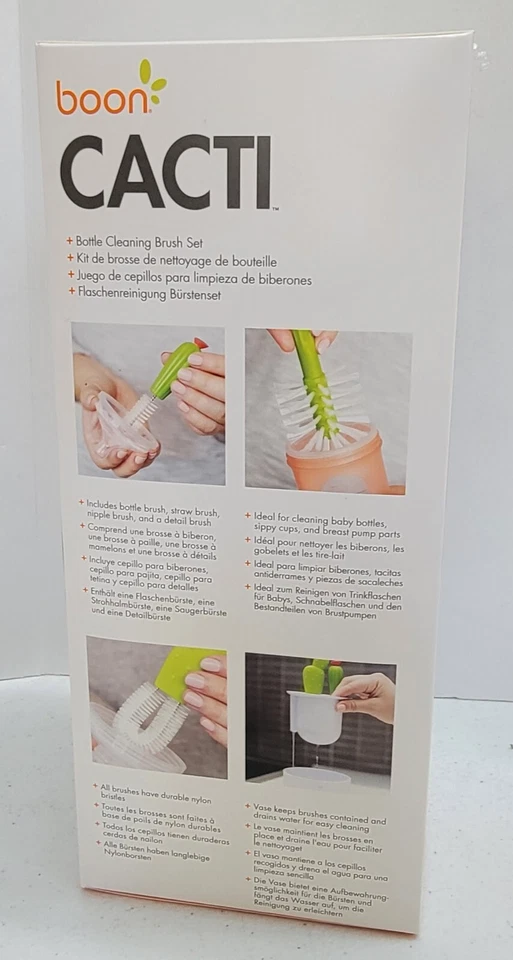 Juego de 4 cepillos de limpieza de biberón Boon Cacti Cactus Desert nuevo Foto 2 de 4