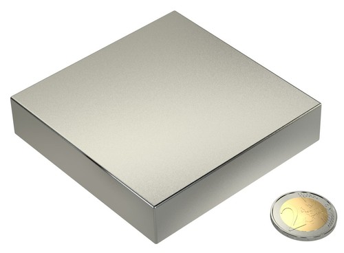 NEODYM MAGNET SUPER MAGNETE PERMANENTMAGNET DAUERMAGNET WoW 90x90x20mm N52 470kg - Bild 2 von 2