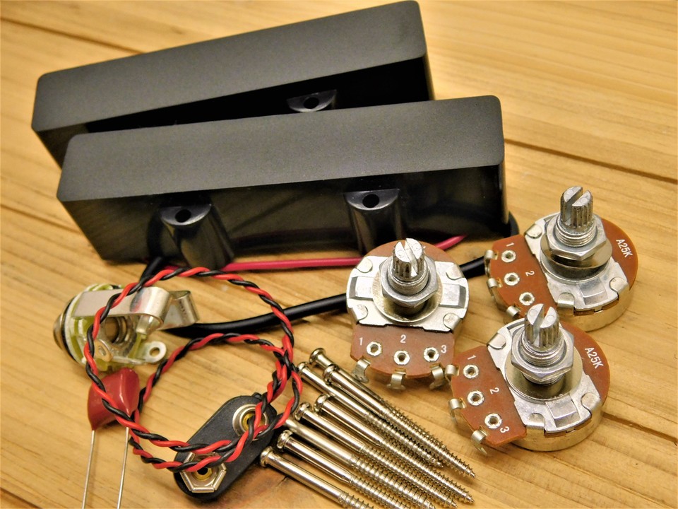Pickup Artec Alnico Active Precision Bass Completi Di Potenziometri, Jack, Cap E Clip Batteria