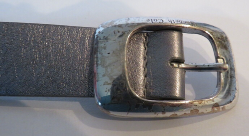 Kenneth Cole New York Womens Belt Silver Genuine Full Grain Leather Size Medium - Picture 4 of 10
