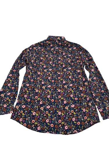 Simon Banks Shirt Mens Medium Halloween Floral Button Down - Picture 7 of 7