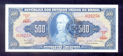Brasilien 50 Centavos auf 500 Cruzeiros ND(1967) P186 aUNC