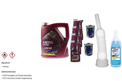 8L MANNOL Motoröl SAE 10W-60 RACING+ESTER inkl. Additiv Auslaufschlauch