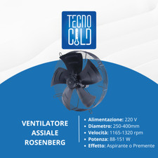 VENTILATORE ASSIALE CON VENTOLA DA ASPIRANTE PREMENTE MONOFASE TRIFASE PER FRIGO