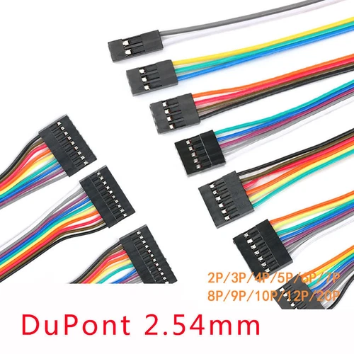 DuPont 2.54mm 20cm Connector Wire Cable Female-Female 2/3/4/5/6/7/8/9/10/12/20P