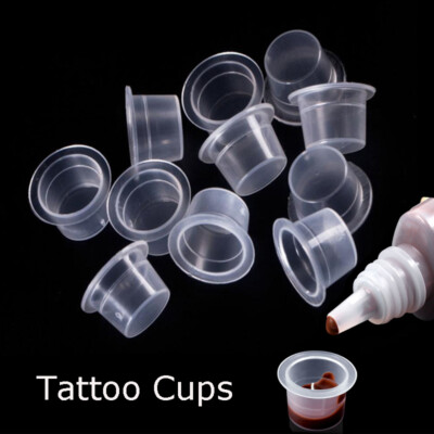 100Pcs Tattoo Farbkappen Ink Cups Tattoo Zubehör Tattoofarbe S/M/L Transparent