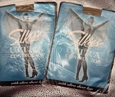 2 Pairs Silkies Ultra Control Top One Size Fits Most  Mocha 