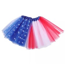 Tutu Skirt Fourth July American Flag Midiskirt Costumes Girls Kids