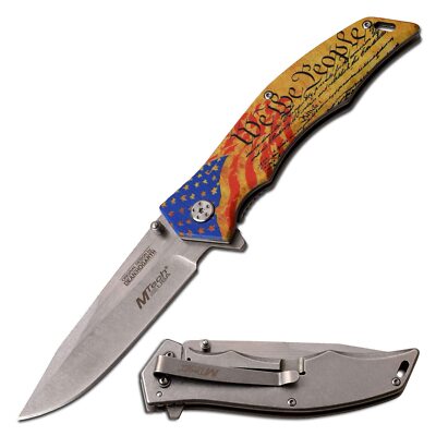 MTECH USA Xtreme   Spring Assisted Folding Knife   Stonewashed Finish Fine Edge